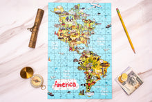 Load image into Gallery viewer, America Illustrated Map Wooden Jigsaw Puzzle for Children and Adults - 152-Piece