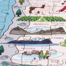 Load image into Gallery viewer, Argentina Illustrated Map Wooden Jigsaw Puzzle for Children and Adults - 152-Piece