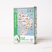 Load image into Gallery viewer, Brazil Illustrated Map Wooden Jigsaw Puzzle for Children and Adults - 152-Piece
