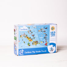 Load image into Gallery viewer, Caribbean Illustrated Map Wooden Jigsaw Puzzle for Children and Adults - 152-Piece