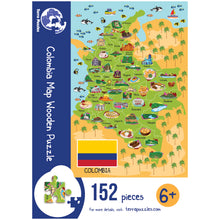 Load image into Gallery viewer, Colombia Illustrated Map Wooden Jigsaw Puzzle for Children and Adults - 152-Piece