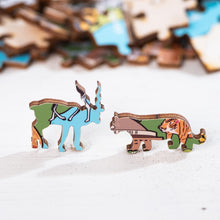 Load image into Gallery viewer, India Illustrated Map Wooden Jigsaw Puzzle for Children and Adults - 152-Piece