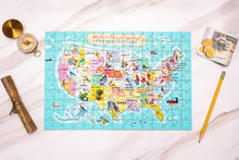 Load image into Gallery viewer, USA State Birds and Flowers Illustrated Map Wooden Jigsaw Puzzle for Children and Adults - 152-Piece