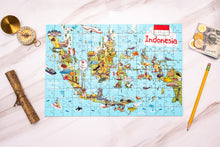 Load image into Gallery viewer, Indonesia Illustrated Map Wooden Jigsaw Puzzle for Children and Adults - 152-Piece