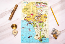 Load image into Gallery viewer, Los Angeles Illustrated Map Wooden Jigsaw Puzzle for Children and Adults - 152-Piece
