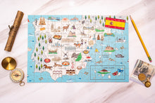 Load image into Gallery viewer, Spain Illustrated Map Wooden Jigsaw Puzzle for Children and Adults - 152-Piece