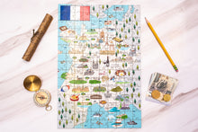 Load image into Gallery viewer, France Illustrated Map Wooden Jigsaw Puzzle for Children and Adults - 152-Piece