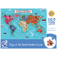 Load image into Gallery viewer, Dogs of the World Illustrated Map Wooden Jigsaw Puzzle for Children and Adults - 152-Piece