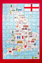 Load image into Gallery viewer, England Illustrated Map Wooden Jigsaw Puzzle for Children and Adults - 152-Piece