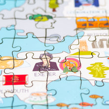 Load image into Gallery viewer, England Illustrated Map Wooden Jigsaw Puzzle for Children and Adults - 152-Piece