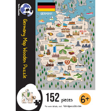 Load image into Gallery viewer, Germany Illustrated Map Wooden Jigsaw Puzzle for Children and Adults - 152-Piece