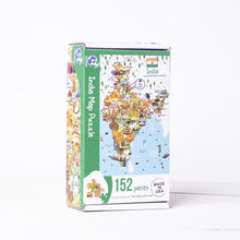 Load image into Gallery viewer, India Illustrated Map Wooden Jigsaw Puzzle for Children and Adults - 152-Piece