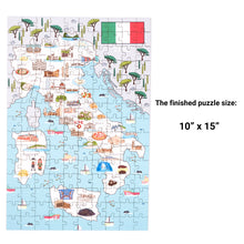 Load image into Gallery viewer, Italy Illustrated Map Wooden Jigsaw Puzzle for Children and Adults - 152-Piece