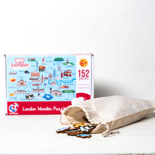 Load image into Gallery viewer, London Illustrated Map Wooden Jigsaw Puzzle for Children and Adults - 152-Piece