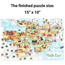 Load image into Gallery viewer, Middle East Illustrated Map Wooden Jigsaw Puzzle for Children and Adults - 152-Piece