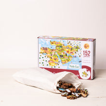 Load image into Gallery viewer, Middle East Illustrated Map Wooden Jigsaw Puzzle for Children and Adults - 152-Piece