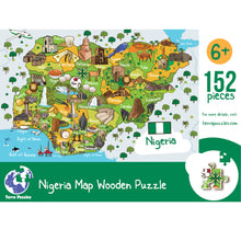 Load image into Gallery viewer, Nigeria Illustrated Map Wooden Jigsaw Puzzle for Children and Adults - 152-Piece