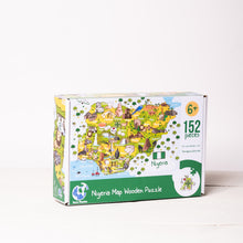 Load image into Gallery viewer, Nigeria Illustrated Map Wooden Jigsaw Puzzle for Children and Adults - 152-Piece