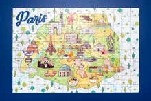 Load image into Gallery viewer, Paris Illustrated Map Wooden Jigsaw Puzzle for Children and Adults - 152-Piece