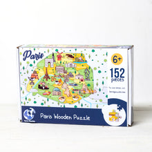 Load image into Gallery viewer, Paris Illustrated Map Wooden Jigsaw Puzzle for Children and Adults - 152-Piece