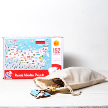 Load image into Gallery viewer, Russia Illustrated Map Wooden Jigsaw Puzzle for Children and Adults - 152-Piece