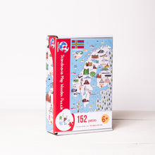 Load image into Gallery viewer, Scandinavia Illustrated Map Wooden Jigsaw Puzzle for Children and Adults - 152-Piece