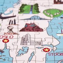 Load image into Gallery viewer, Scandinavia Illustrated Map Wooden Jigsaw Puzzle for Children and Adults - 152-Piece