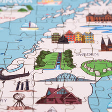 Load image into Gallery viewer, Scandinavia Illustrated Map Wooden Jigsaw Puzzle for Children and Adults - 152-Piece
