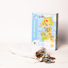 Load image into Gallery viewer, Seattle Illustrated Map Wooden Jigsaw Puzzle for Children and Adults - 152-Piece