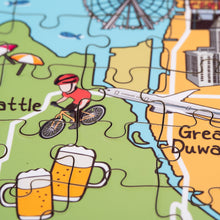 Load image into Gallery viewer, Seattle Illustrated Map Wooden Jigsaw Puzzle for Children and Adults - 152-Piece
