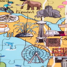 Load image into Gallery viewer, Seattle Illustrated Map Wooden Jigsaw Puzzle for Children and Adults - 152-Piece