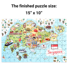 Load image into Gallery viewer, Singapore Illustrated Map Wooden Jigsaw Puzzle for Children and Adults - 152-Piece