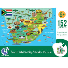 Load image into Gallery viewer, South Africa Illustrated Map Wooden Jigsaw Puzzle for Children and Adults - 152-Piece