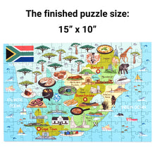 Load image into Gallery viewer, South Africa Illustrated Map Wooden Jigsaw Puzzle for Children and Adults - 152-Piece