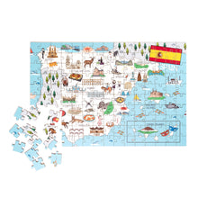 Load image into Gallery viewer, Spain Illustrated Map Wooden Jigsaw Puzzle for Children and Adults - 152-Piece