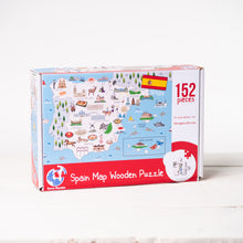 Load image into Gallery viewer, Spain Illustrated Map Wooden Jigsaw Puzzle for Children and Adults - 152-Piece