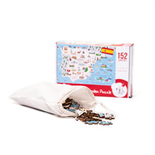 Load image into Gallery viewer, Spain Illustrated Map Wooden Jigsaw Puzzle for Children and Adults - 152-Piece