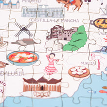 Load image into Gallery viewer, Spain Illustrated Map Wooden Jigsaw Puzzle for Children and Adults - 152-Piece