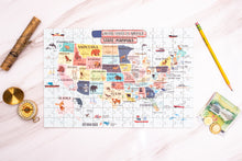 Load image into Gallery viewer, USA State Mammals Illustrated Map Wooden Jigsaw Puzzle for Children and Adults - 152-Piece