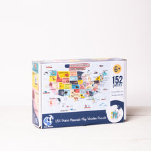 Load image into Gallery viewer, USA State Mammals Illustrated Map Wooden Jigsaw Puzzle for Children and Adults - 152-Piece