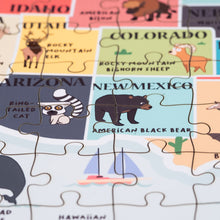 Load image into Gallery viewer, USA State Mammals Illustrated Map Wooden Jigsaw Puzzle for Children and Adults - 152-Piece