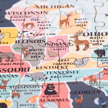 Load image into Gallery viewer, USA State Mammals Illustrated Map Wooden Jigsaw Puzzle for Children and Adults - 152-Piece