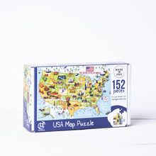 Load image into Gallery viewer, USA Illustrated Map Wooden Jigsaw Puzzle for Children and Adults - 152-Piece