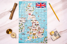 Load image into Gallery viewer, United Kingdom Illustrated Map Wooden Jigsaw Puzzle for Children and Adults - 152-Piece