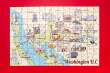 Load image into Gallery viewer, Washington DC Illustrated Map Wooden Jigsaw Puzzle for Children and Adults - 152-Piece