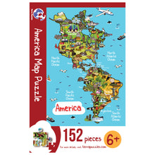 Load image into Gallery viewer, America Illustrated Map Wooden Jigsaw Puzzle for Children and Adults - 152-Piece