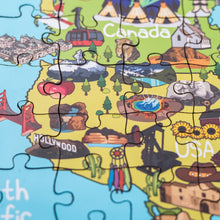 Load image into Gallery viewer, America Illustrated Map Wooden Jigsaw Puzzle for Children and Adults - 152-Piece