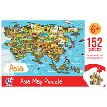 Load image into Gallery viewer, Asia Illustrated Map Wooden Jigsaw Puzzle for Children and Adults - 152-Piece