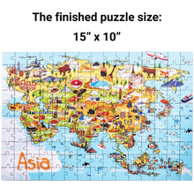 Load image into Gallery viewer, Asia Illustrated Map Wooden Jigsaw Puzzle for Children and Adults - 152-Piece