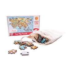Load image into Gallery viewer, Asia Illustrated Map Wooden Jigsaw Puzzle for Children and Adults - 152-Piece